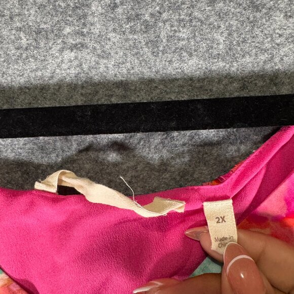 Soft Surroundings Evalina Maxi Dress 2X‎ Plus Floral Chiffon Tropical Feminine - Picture 3 of 9